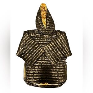 Think Royln Hi Low Lexington Rose Gold Black Quilted Poncho Size XS/S